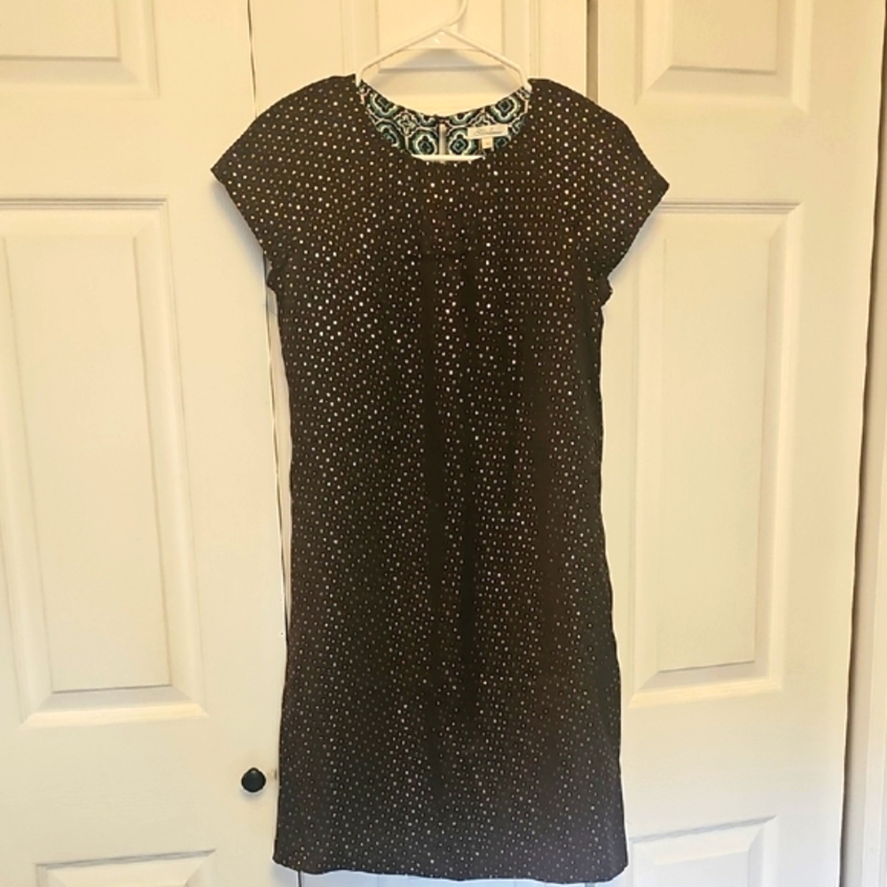 Shoshanna Brown and Gold Sheath Dress